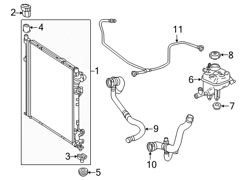 2014 Mercedes-Benz GL63 AMG Radiator & Components Diagram