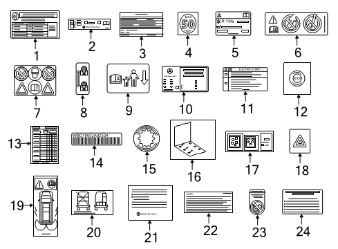 2022 Mercedes-Benz Metris Info Label Diagram for 906-584-22-01