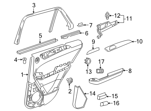 2016 Mercedes-Benz GLE450 AMG Interior Trim - Rear Door Diagram
