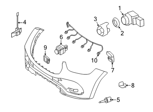 2020 Mercedes-Benz GLS450 Electrical Components - Front Bumper