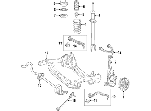 2017 Mercedes-Benz E300 Front Suspension Diagram