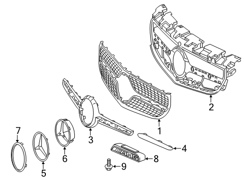 2017 Mercedes-Benz SLC300 Grille & Components Diagram