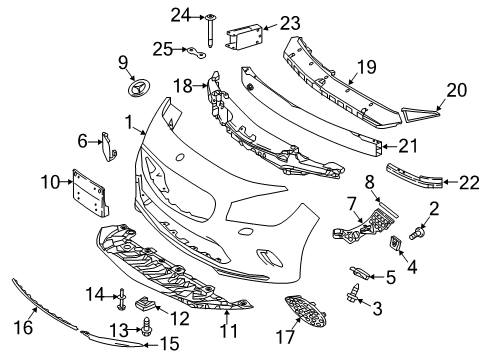 2018 Mercedes-Benz CLA250 Bumper & Components - Front Diagram