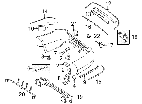 2012 Mercedes-Benz E550 Bumper & Components - Rear Diagram