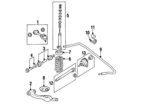 1985 Mercedes-Benz 300CD Front Suspension Components Diagram