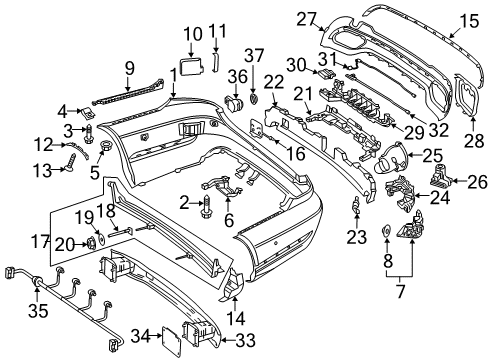 2014 Mercedes-Benz E350 Rear Bumper Diagram