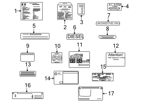 2001 Mercedes-Benz E320 Information Labels