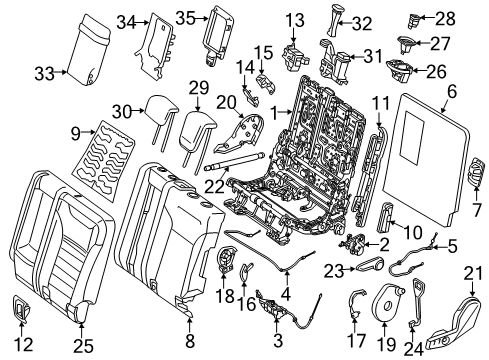 2014 Mercedes-Benz GL550 Rear Seat Components Diagram 2