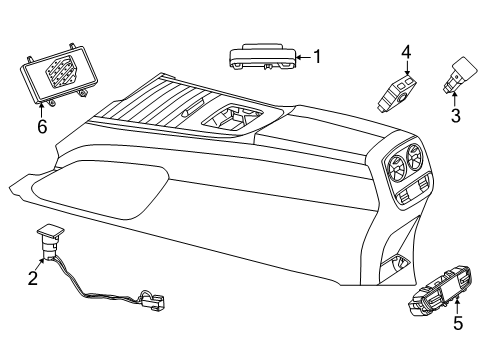 2025 Mercedes-Benz G63 AMG Center Console Diagram