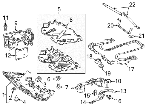 2015 Mercedes-Benz S550 UNDERBODY PROTECTION Diagram for 222-524-03-01