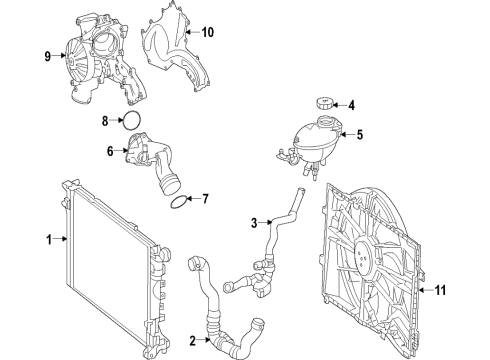 2017 Mercedes-Benz G63 AMG Radiator & Components Diagram