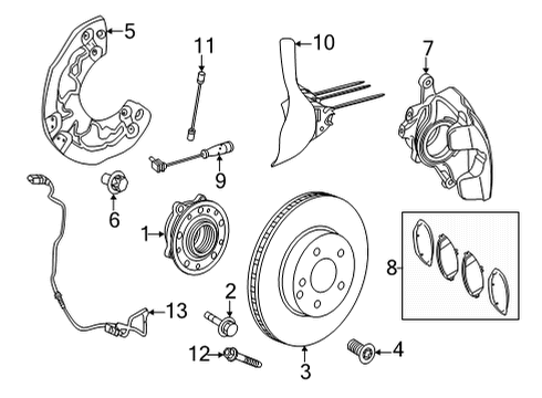 2025 Mercedes-Benz AMG GT 63 S E Performance Front Brakes Diagram
