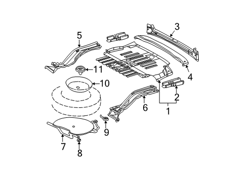 2002 Mercedes-Benz ML500 Rear Floor & Rails
