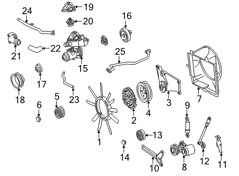 1995 Mercedes-Benz C280 Belts & Pulleys Diagram