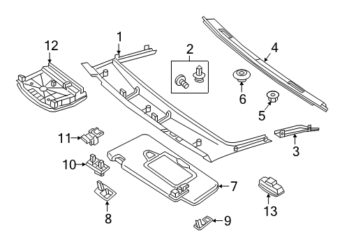 2020 Mercedes-Benz S560 Interior Trim - Roof Diagram 2