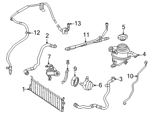 2024 Mercedes-Benz GLC300 Cooling System - Hybrid Component Diagram