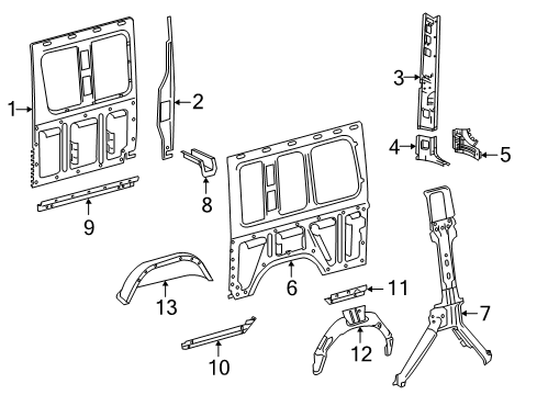 2024 Mercedes-Benz Sprinter 2500 Inner Structure & Rails - Side Panel