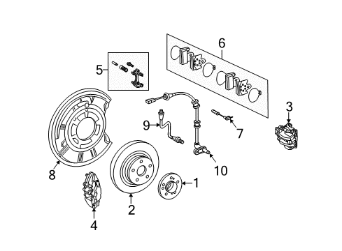 2004 Mercedes-Benz SL55 AMG Brake Components Diagram