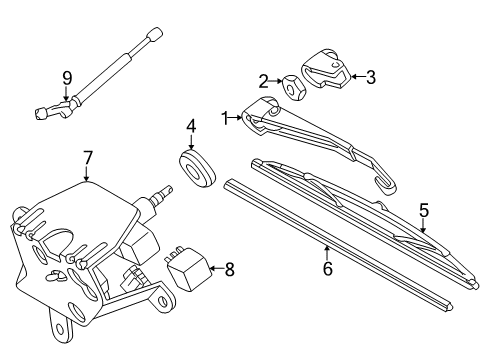 2001 Mercedes-Benz E320 Wiper & Washer Components Diagram