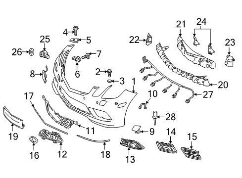 2012 Mercedes-Benz E550 Bumper & Components - Front Diagram 4