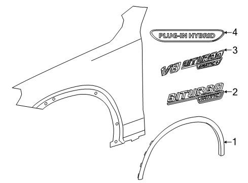 2018 Mercedes-Benz GLC63 AMG Exterior Trim - Fender Diagram
