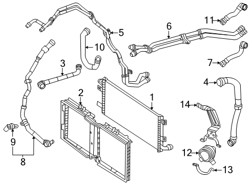 2022 Mercedes-Benz GLE580 Radiator & Components Diagram