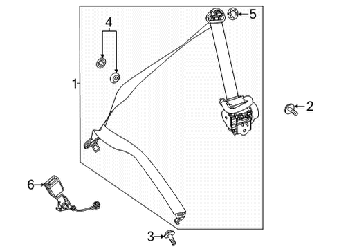 2023 Mercedes-Benz GLB250 Seat Belt - Body Diagram 3