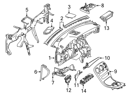 2018 Mercedes-Benz GLC63 AMG Instrument Panel Diagram