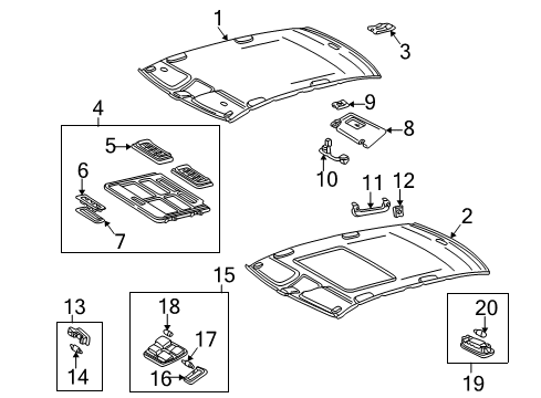 2000 Mercedes-Benz CLK430 Interior Trim - Roof Diagram 2