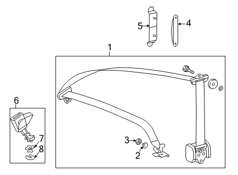 2001 Mercedes-Benz CLK55 AMG Rear Seat Belts Diagram