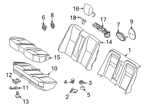 2007 Mercedes-Benz S550 Rear Seat Components Diagram