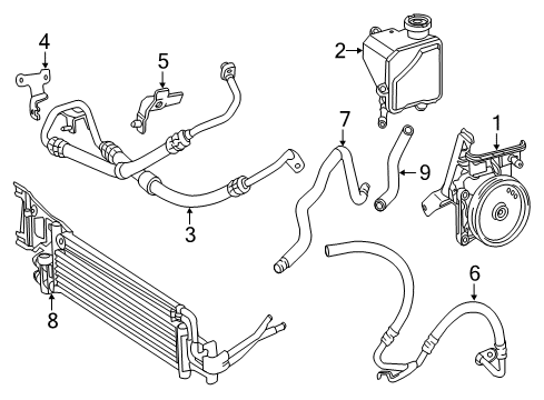 2011 Mercedes-Benz E350 P/S Pump & Hoses Diagram