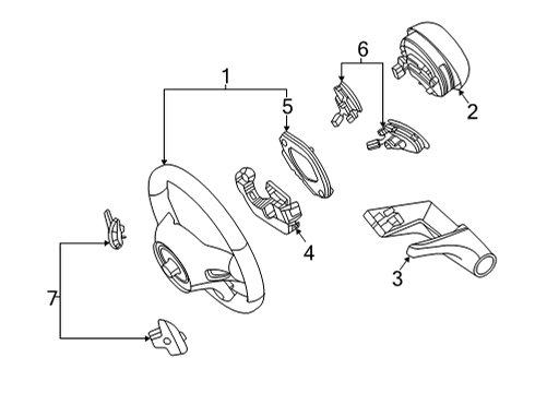 2020 Mercedes-Benz GLS450 Steering Wheel & Trim Diagram 2