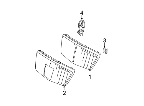 2005 Mercedes-Benz E55 AMG Grille & Components Diagram