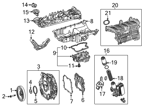 2020 Mercedes-Benz E53 AMG Engine Parts Diagram