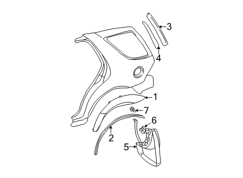 2005 Mercedes-Benz ML350 Mud Guard Diagram for 163-890-13-78