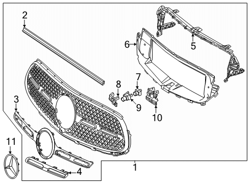 2024 Mercedes-Benz GLC300 Grille & Components Diagram