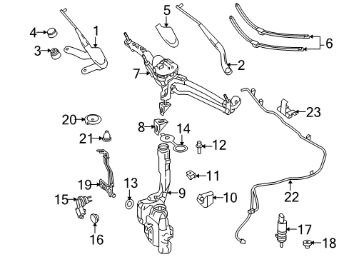 2011 Mercedes-Benz E350 Headlamp Washers/Wipers Diagram