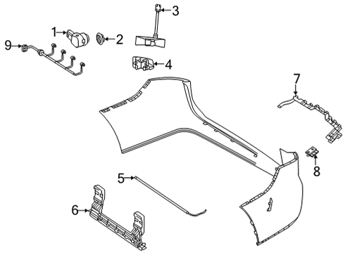 2025 Mercedes-Benz GLS450 Electrical Components - Rear Bumper