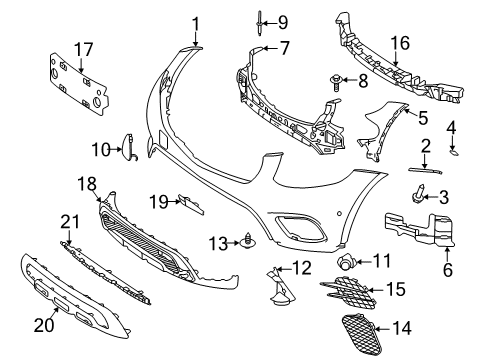 2020 Mercedes-Benz GLC300 Bumper & Components - Front Diagram