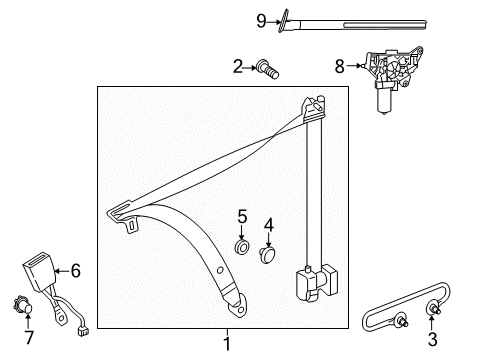 2015 Mercedes-Benz E400 Front Seat Belts Diagram