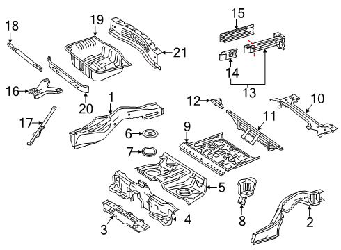 2018 Mercedes-Benz S450 Rear Floor & Rails Diagram