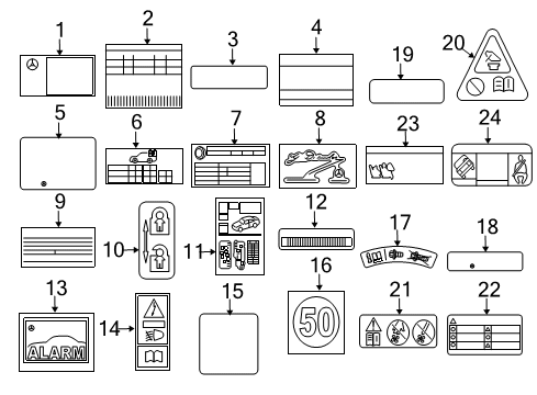 2013 Mercedes-Benz GLK350 Information Labels Diagram