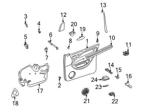 2000 Mercedes-Benz ML430 Interior Trim - Front Door Diagram