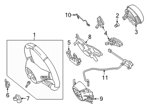 2022 Mercedes-Benz CLS450 STEERING WHEEL Diagram for 099-460-88-08-64-7P93