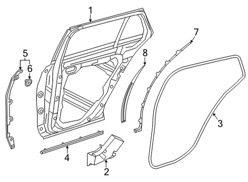2021 Mercedes-Benz E63 AMG S Door & Components Diagram