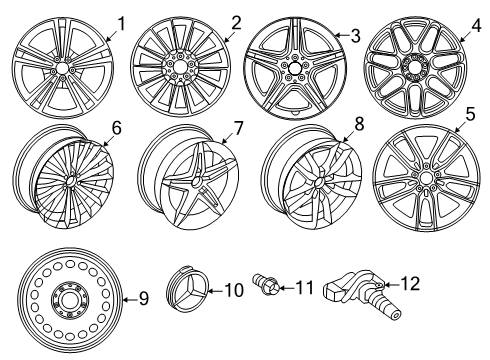 2021 Mercedes-Benz CLA250 Wheels Diagram