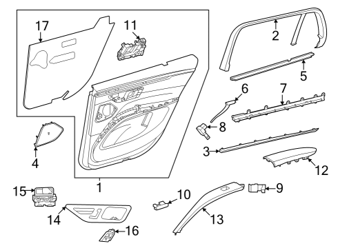 2024 Mercedes-Benz EQS 580 SUV Armrest Diagram for 296-730-24-01-1D44