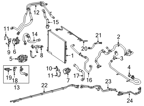 2025 Mercedes-Benz GLC63 AMG S E Performance Radiator & Components Diagram 2