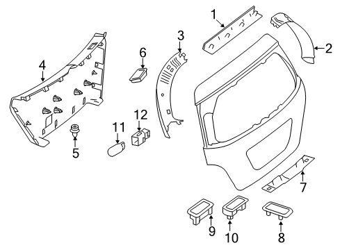 2007 Mercedes-Benz R500 Interior Trim - Lift Gate Diagram